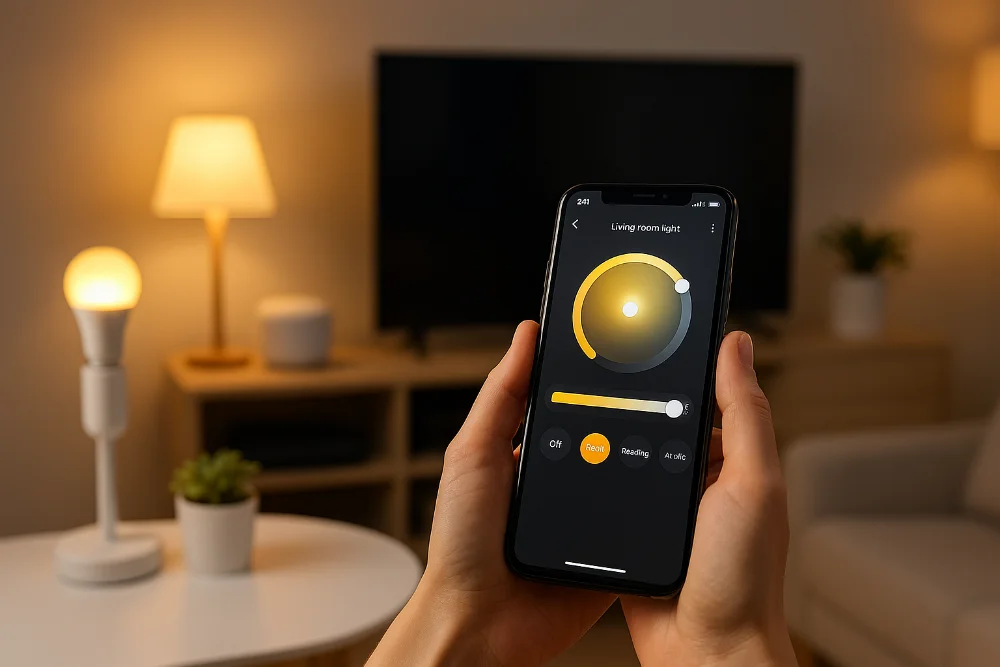 Керування розумним освітленням у вітальні через мобільний застосунок
