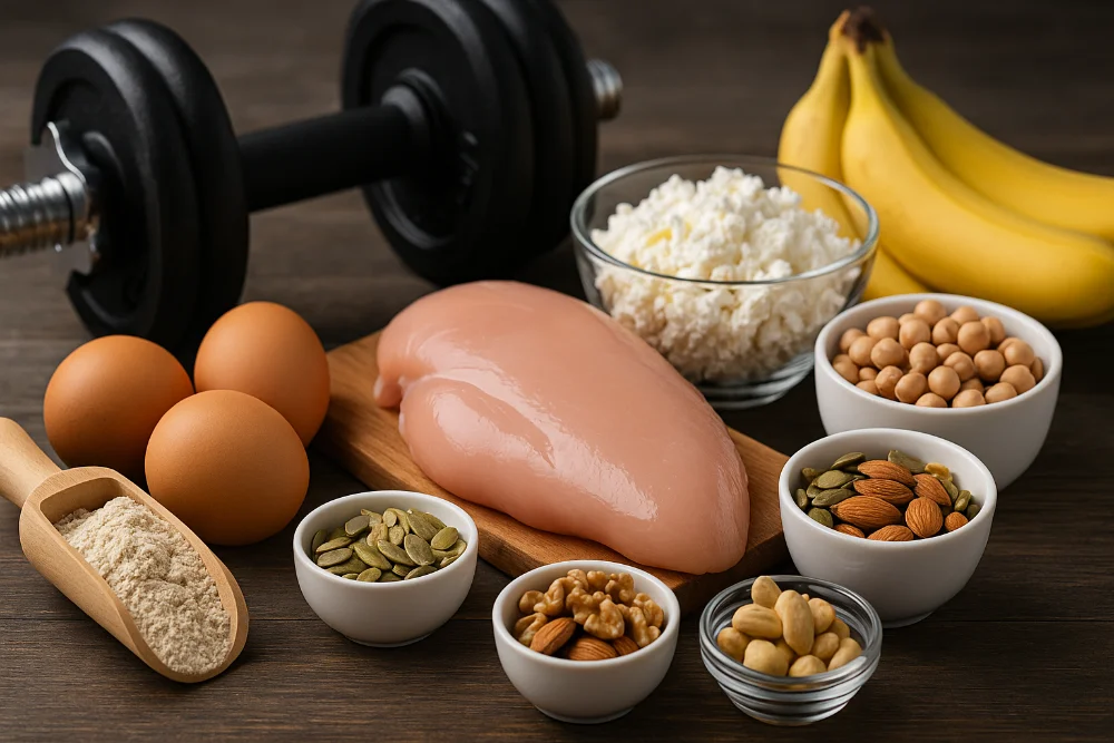 Курка, яйця, сир, горіхи та бобові як замінники спортивного харчування