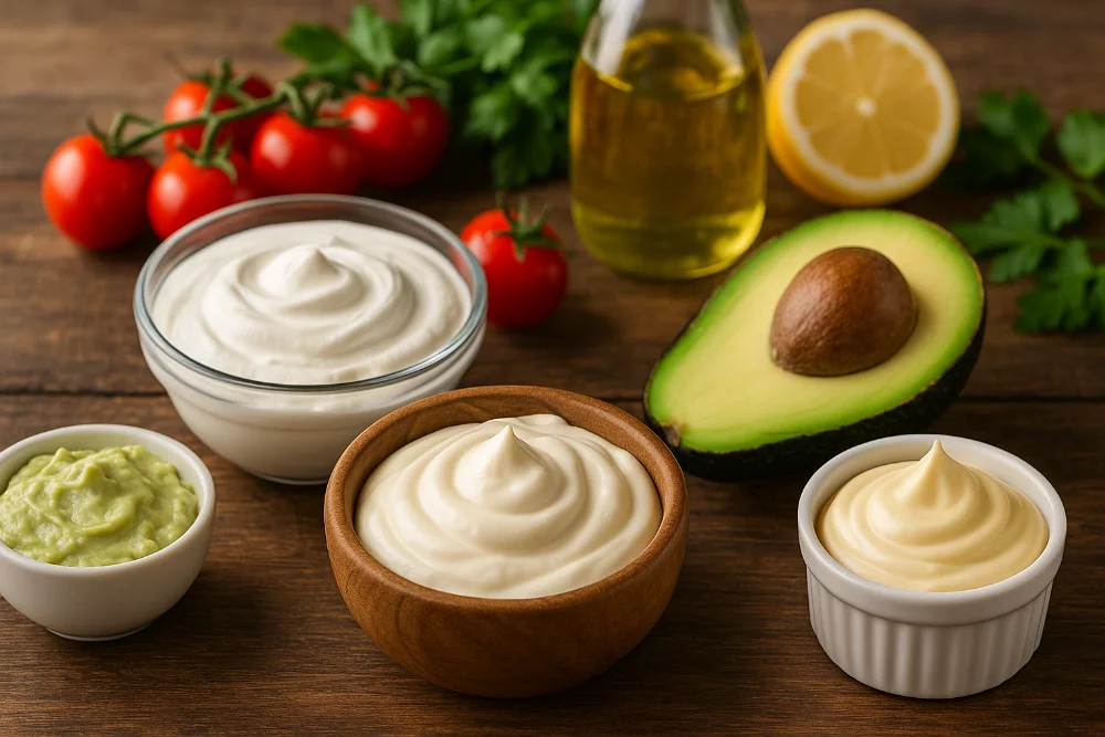 Грецький йогурт, авокадо та рослинний майонез як альтернатива майонезу