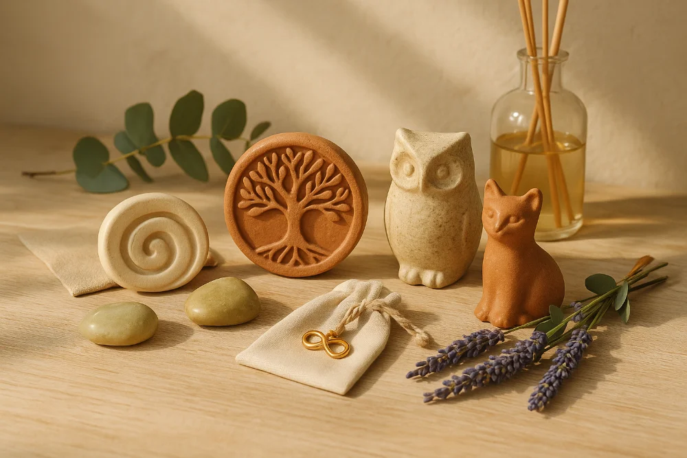 Талісмани 2026 року на світлій дерев’яній поверхні з рослинами та декором