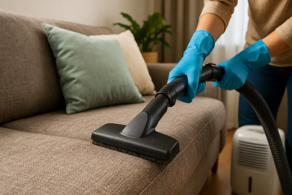 Пилосос із HEPA-фільтром очищає м’які меблі для зменшення пилового кліща та алергенів у домі