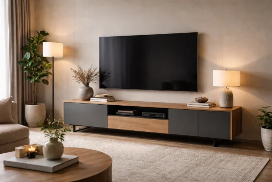 Як вибрати тумбу під телевізор у вітальню: розміри, стиль та функціональність