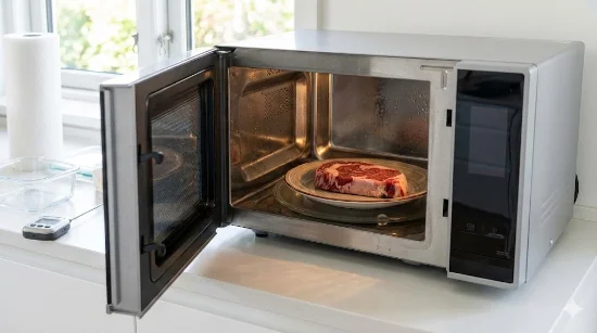 Як правильно розморозити м'ясо у мікрохвильовці