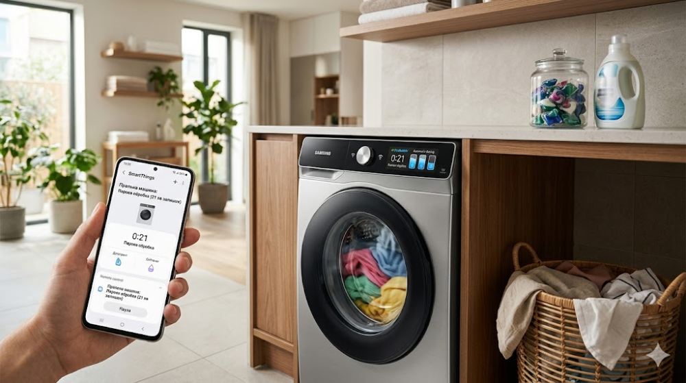Розумна пральна машина з керуванням через смартфон