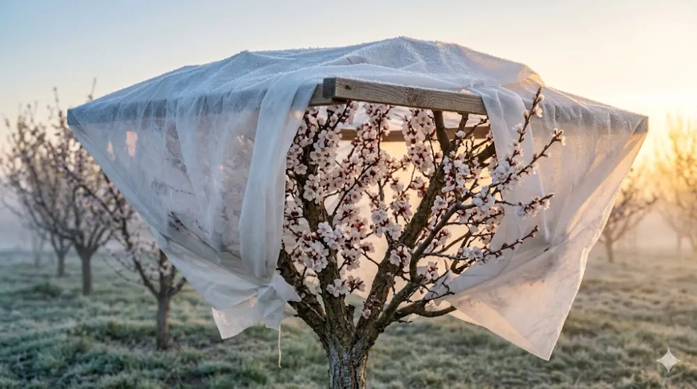 Як захистити дерева від заморозків навесні за допомогою агроволокна