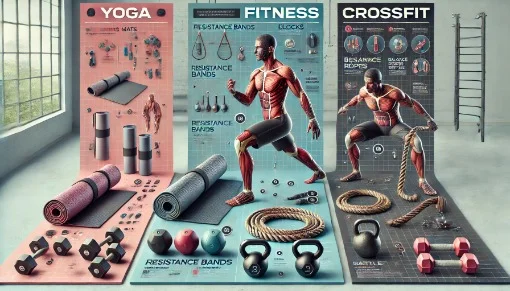 Спортивне обладнання для йоги, фітнесу та кросфіту