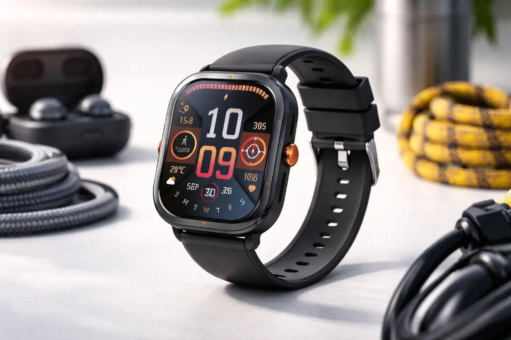 Смарт-часы Uwatch Smart Bavaro Nano Rubber с большим 2.01-дюймовым дисплеем, GPS, Bluetooth 5.0 и каучуковым ремешком