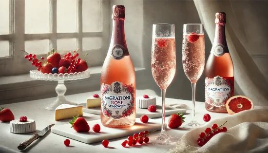 Рожеве ігристе вино Bagrationi Rose Semi-Sweet: Елегантність і смак у кожному ковтку